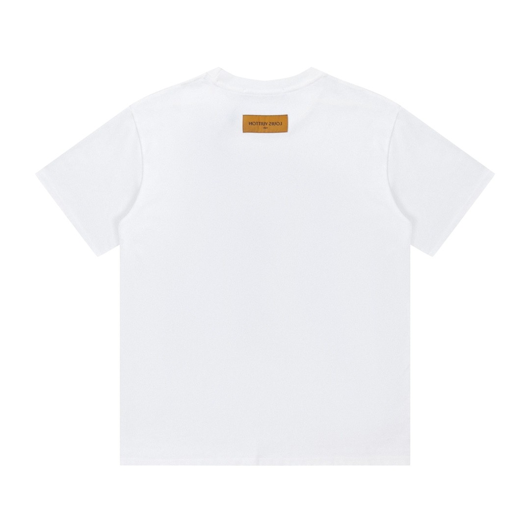 「#1422」Louis Vuitton Logo lettering T-shirt with 23SS neckline - Image 3