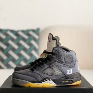 「#1458」OFF_WHITExJordan Air Jordan 5 Retro SP High-top basketball shoes