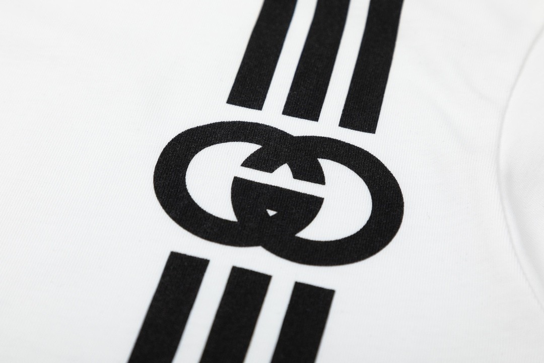 「#1519」Gucci 23SS double G vertical stripe foam printed t-shirt - Image 4