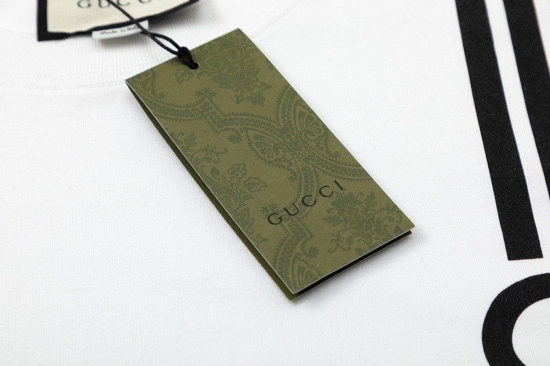 「#1519」Gucci 23SS double G vertical stripe foam printed t-shirt - Image 5
