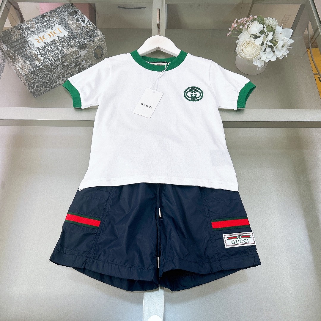 「#1590」Gucci2024/SS new logo printed T-shirt suit
