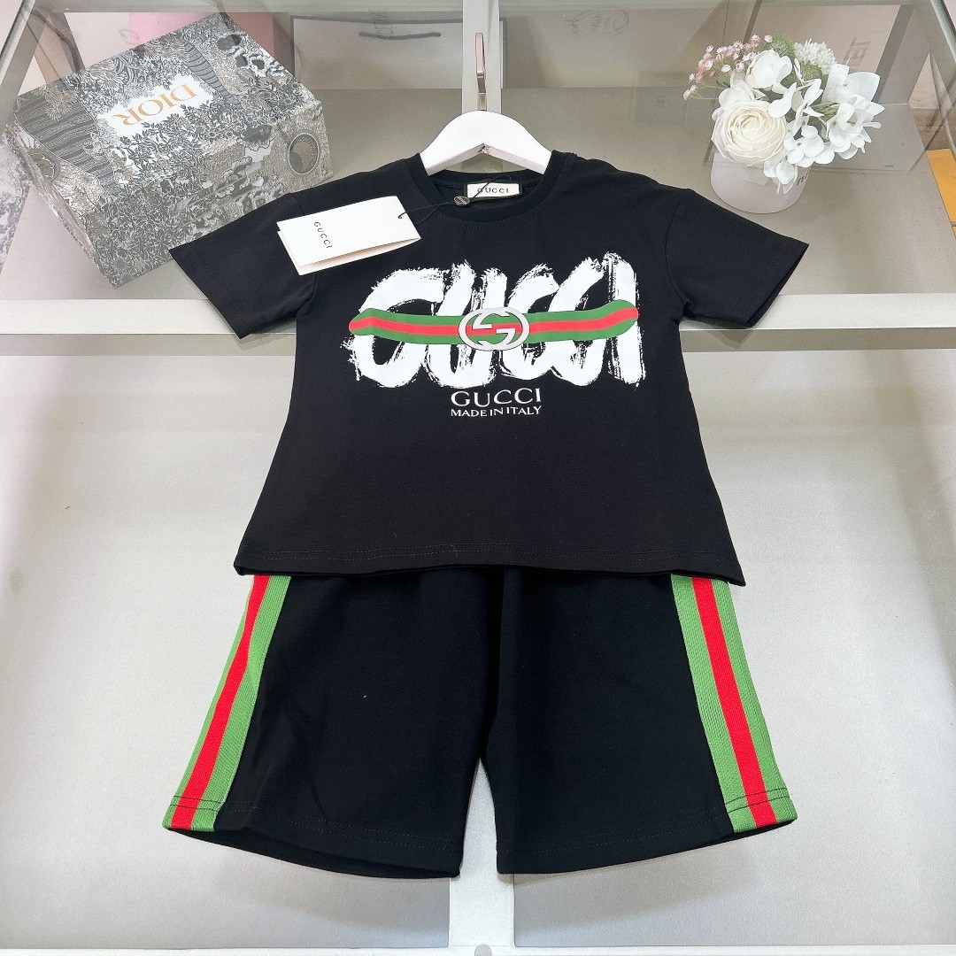 「#1592」Gucci 2024/SS new logo printed T-shirt suit