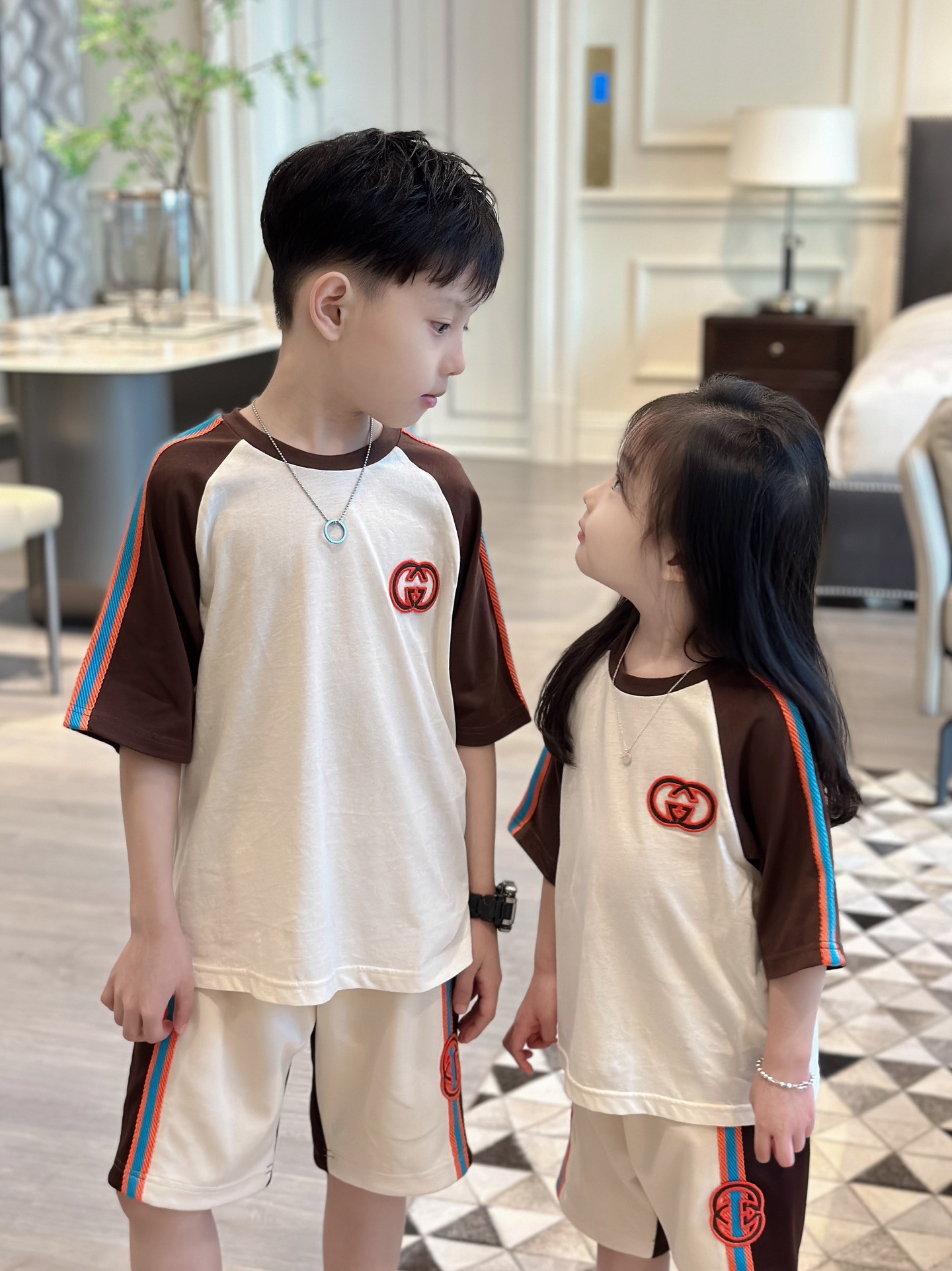 「#1600」Gucci 2024/SS new logo printed T-shirt suit - Image 8