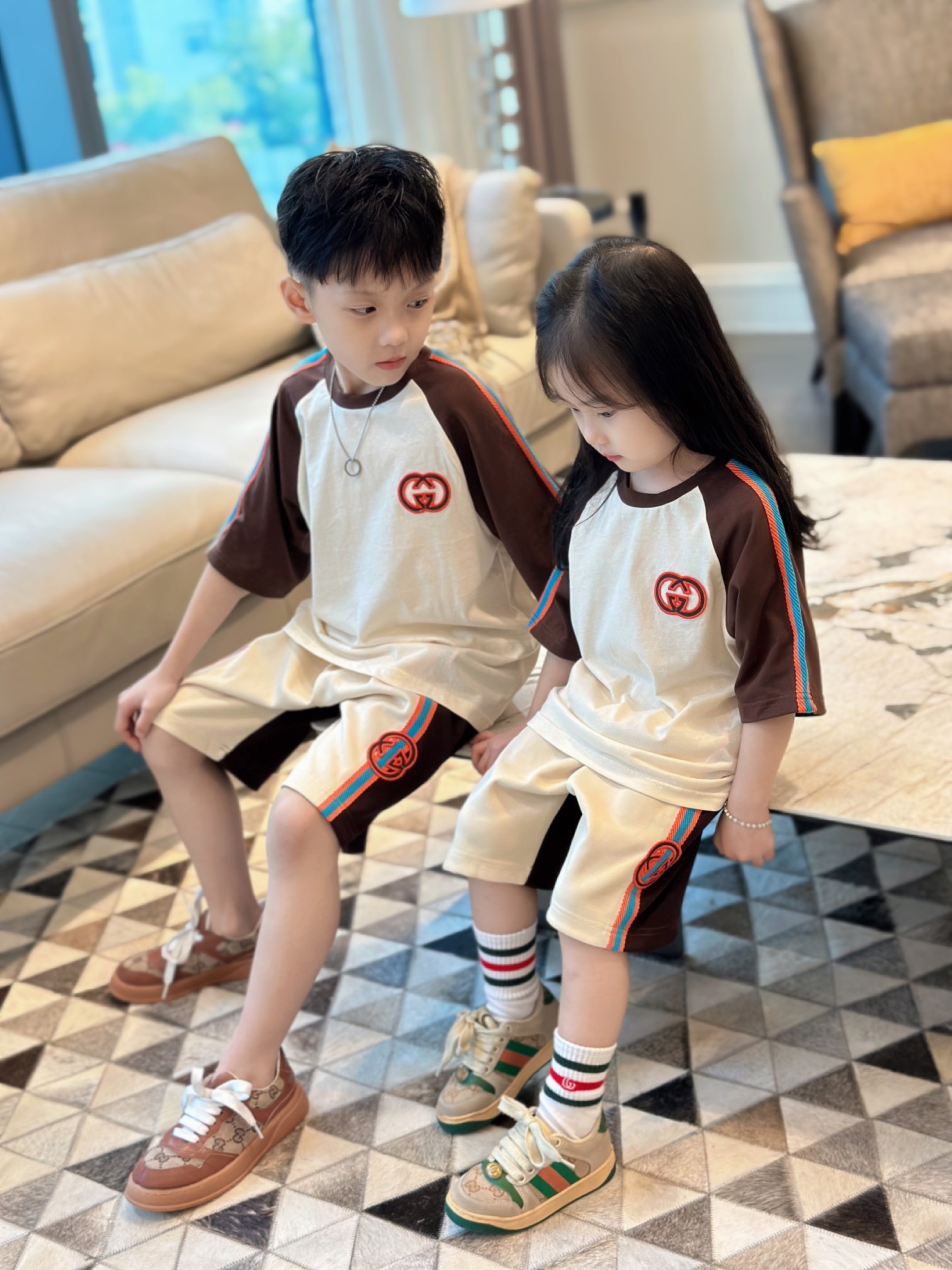 「#1600」Gucci 2024/SS new logo printed T-shirt suit - Image 10