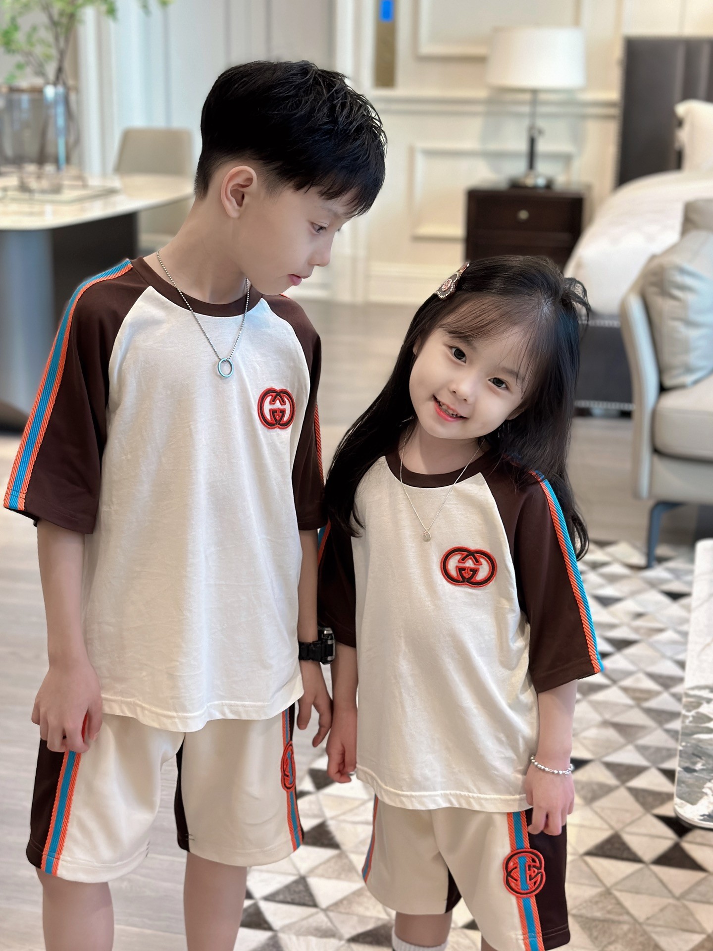 「#1600」Gucci 2024/SS new logo printed T-shirt suit - Image 9