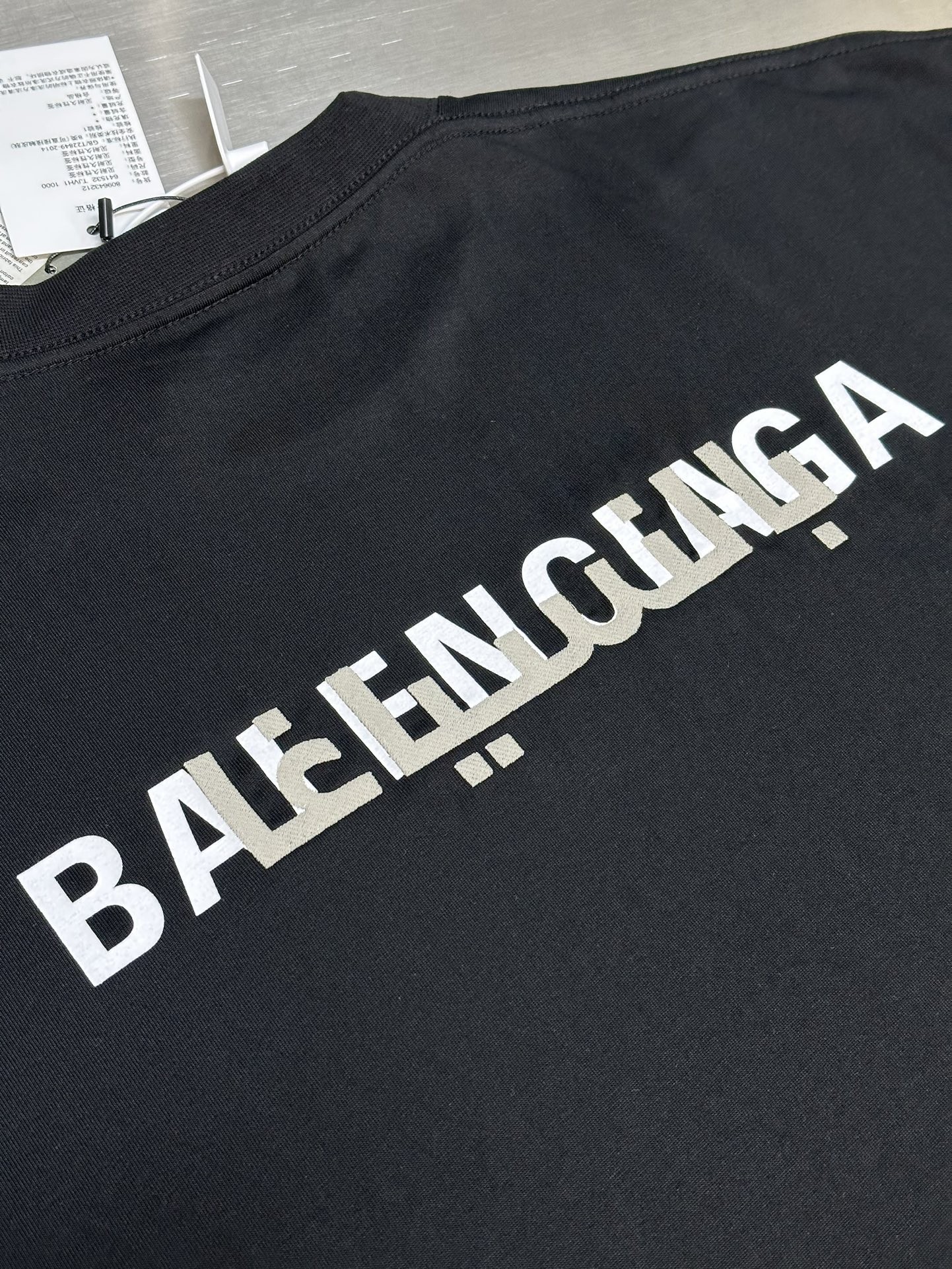 「#1629」Balenciaga double back embroidered short sleeves - Image 7