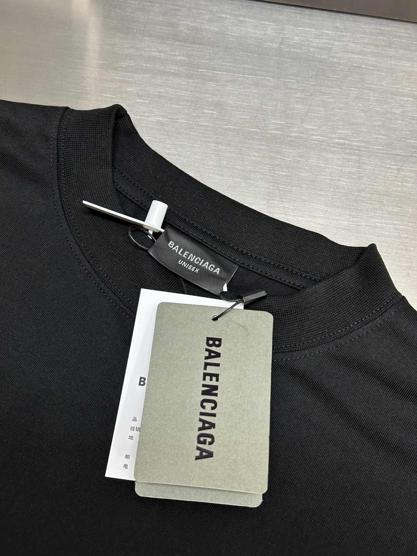 「#1629」Balenciaga double back embroidered short sleeves - Image 5