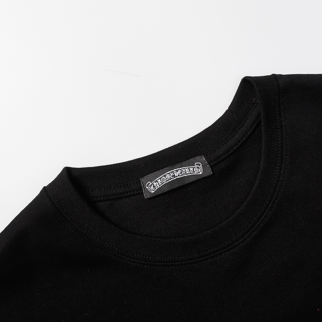 「#1635」Chrome Hearts heart splashed ink Sanskrit horseshoe t-shirtarts - Image 3