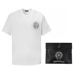 「#1636」Chrome Hearts heart splashed ink Sanskrit horseshoe t-shirtarts