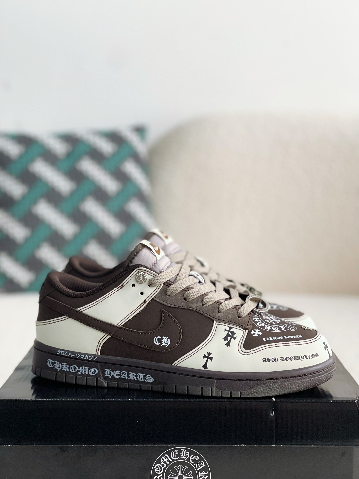 「#1641」Chrome Hearts x Nike Dunk Low Sneakers - Image 2