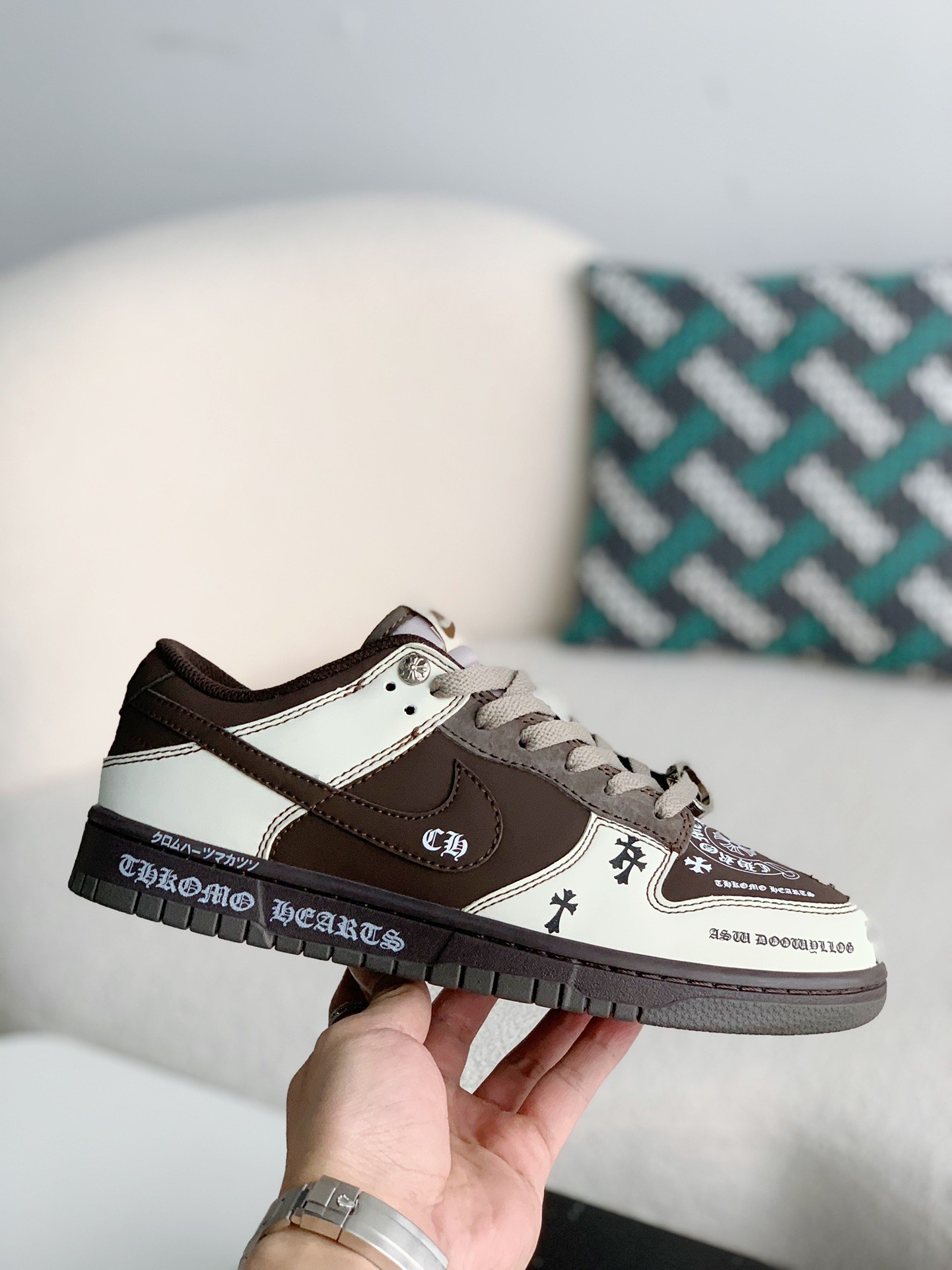 「#1641」Chrome Hearts x Nike Dunk Low Sneakers - Image 6