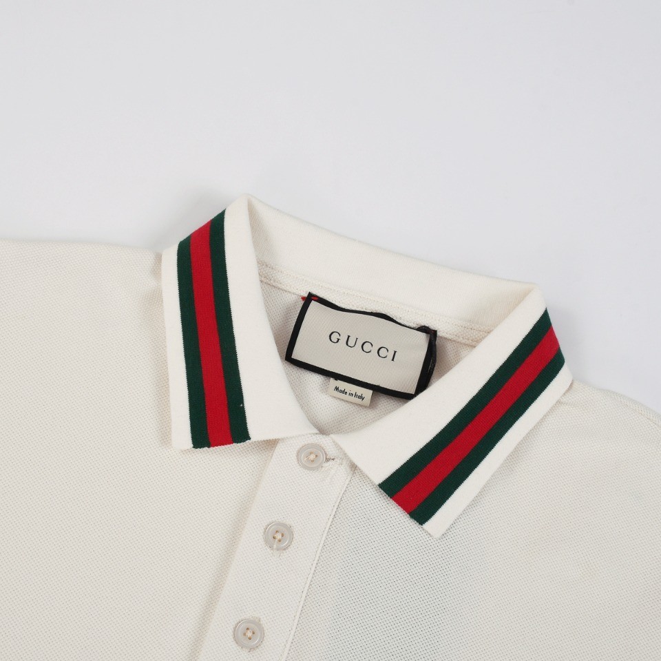 「#1655」Gucci Embroidered lapel POLO on left chest - Image 2