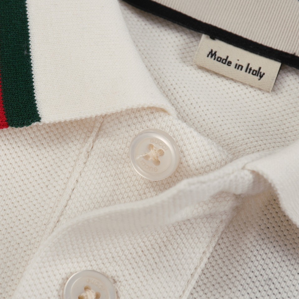 「#1655」Gucci Embroidered lapel POLO on left chest - Image 6