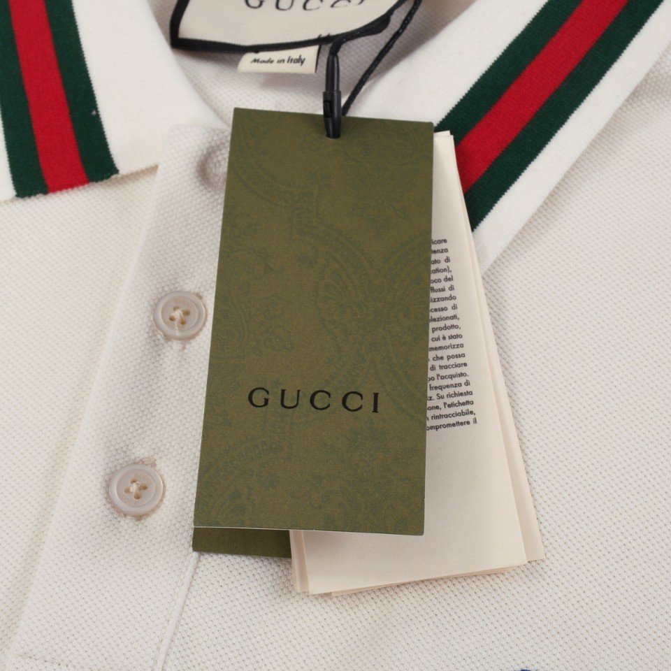 「#1655」Gucci Embroidered lapel POLO on left chest - Image 7