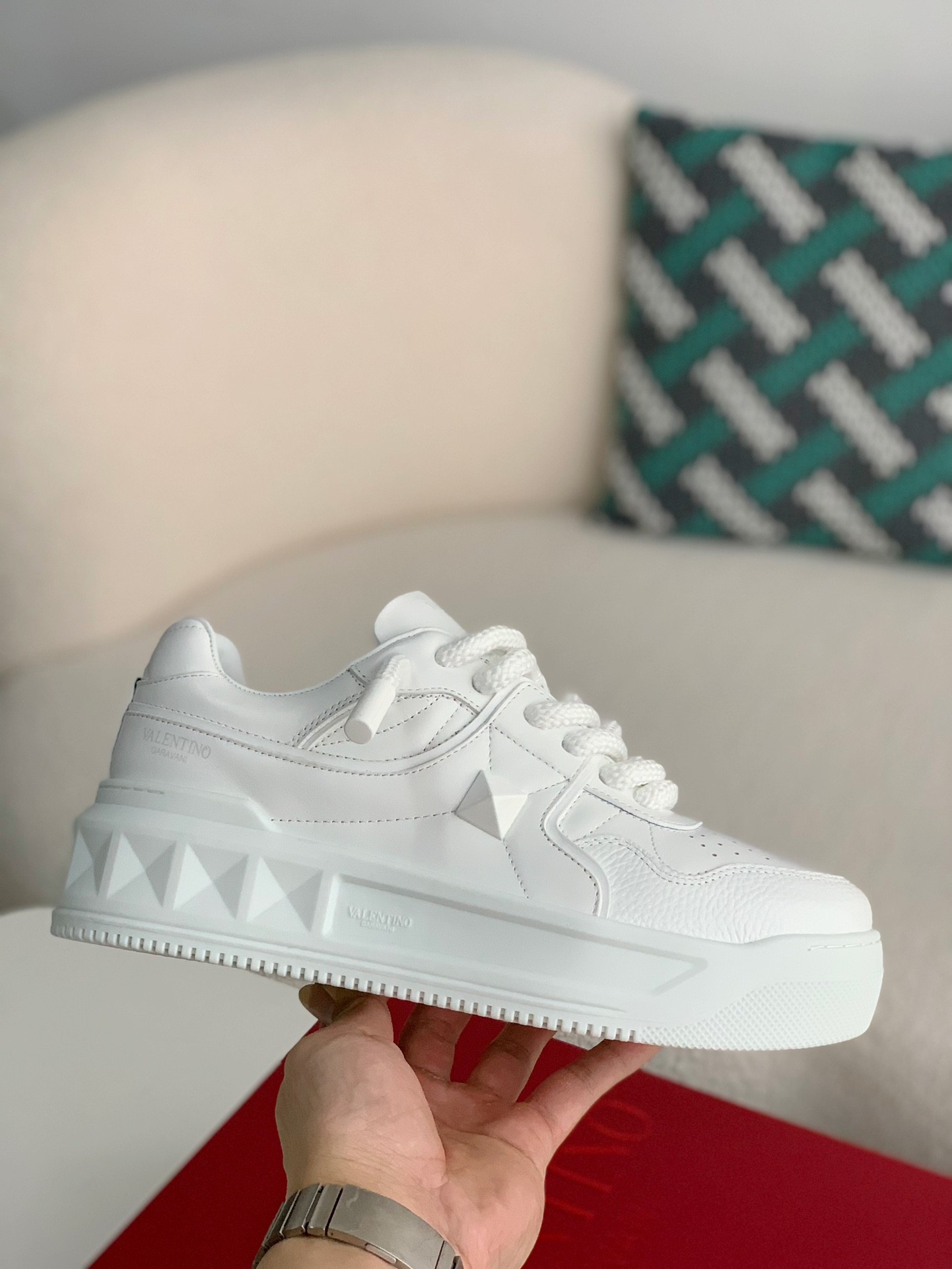 「#349」Valentino one stud sneakers - Image 6