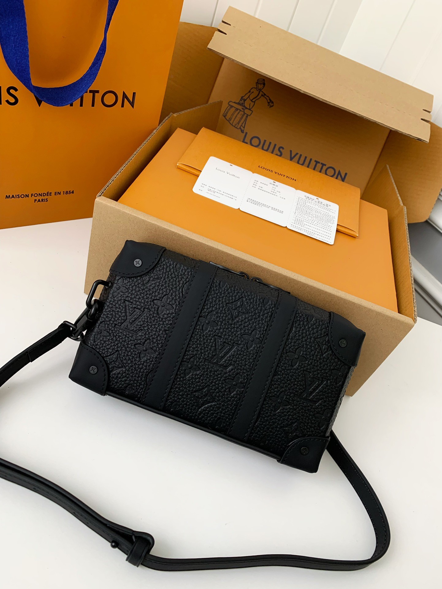 「#1820」Louis Vuitton's new Sac Plat Horizontal Zippé men's black flower briefcase M80224 Size: 22.5*14*5cm - Image 2
