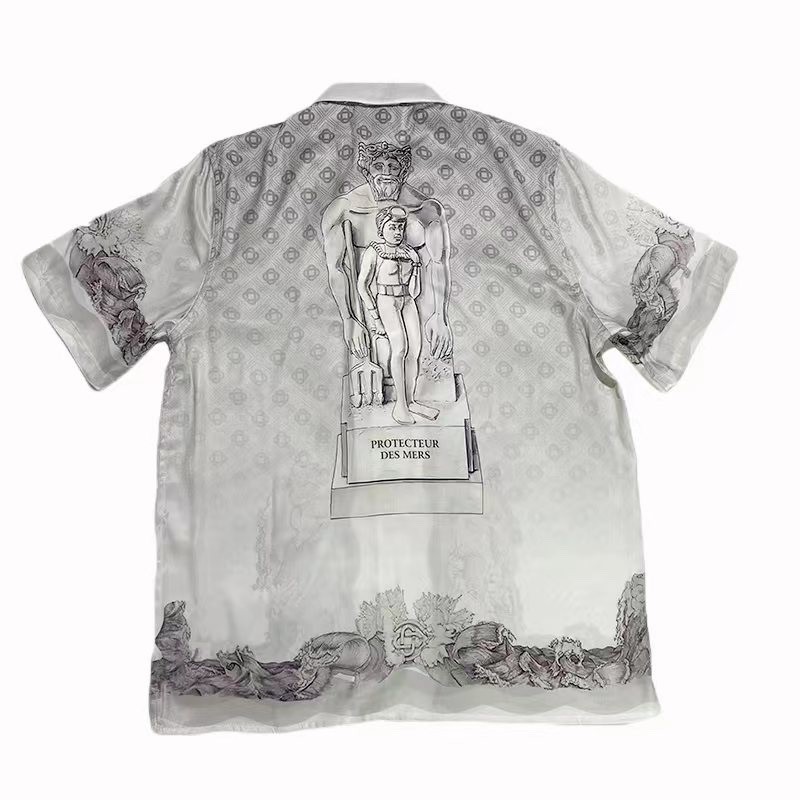 「#1878」Casablanca 22SS guardian plaster, black and white gradient men and women lovers Hawaiian short-sleev - Image 2