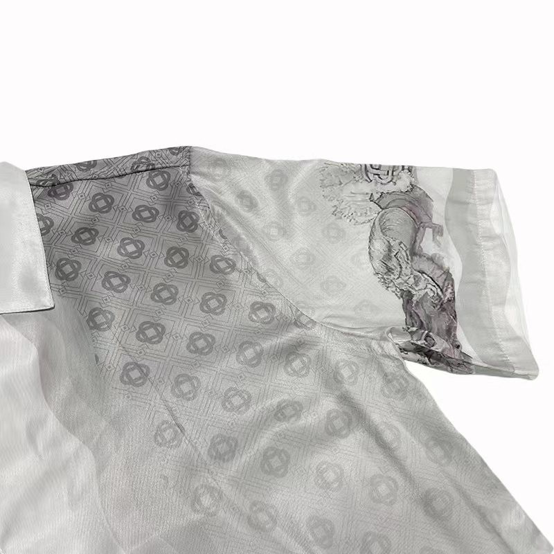 「#1878」Casablanca 22SS guardian plaster, black and white gradient men and women lovers Hawaiian short-sleev - Image 5