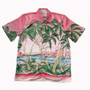 「#1907」Casablanca Sunset Silk Sicilian lazy wind coconut print holiday shirt