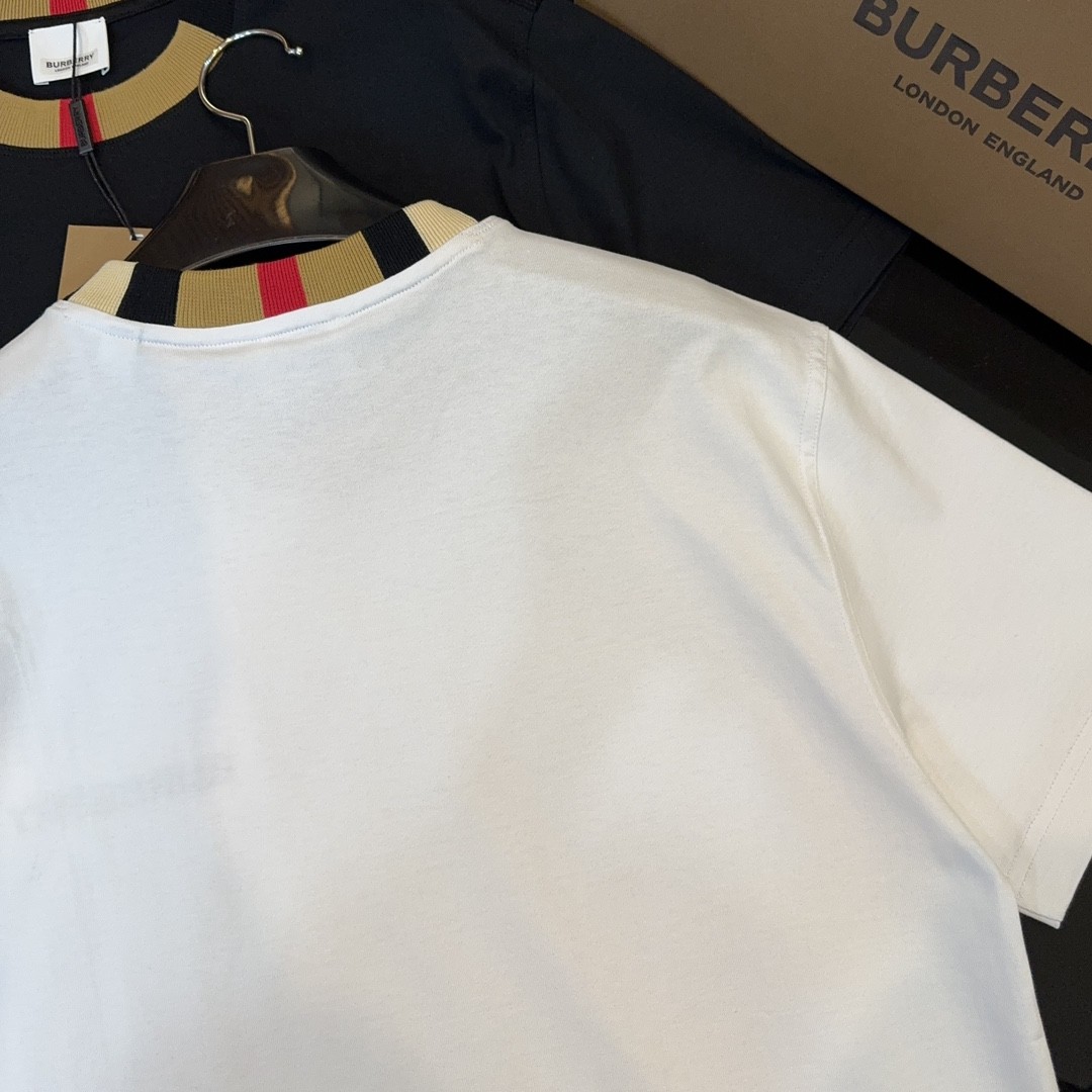 「#2004」Burberry 2024ss latest logo embroidered cotton short-sleeved t-shirt - Image 7