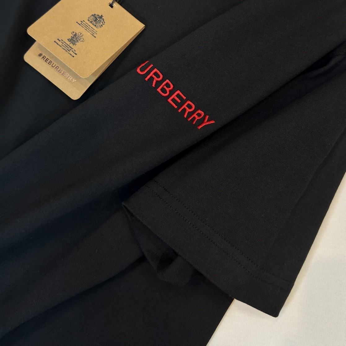 「#2005」Burberry 2024ss latest logo embroidered cotton short-sleeved t-shirt - Image 7