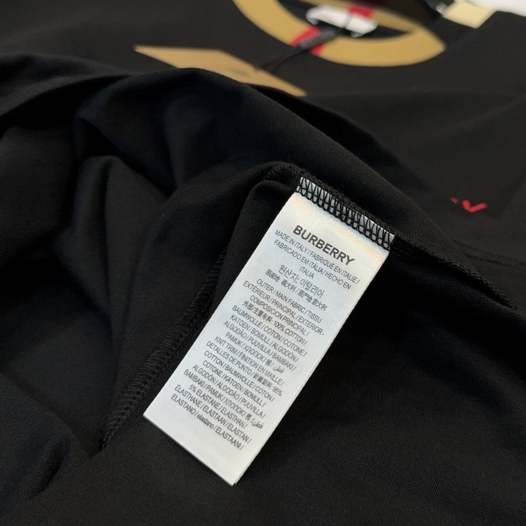 「#2005」Burberry 2024ss latest logo embroidered cotton short-sleeved t-shirt - Image 8