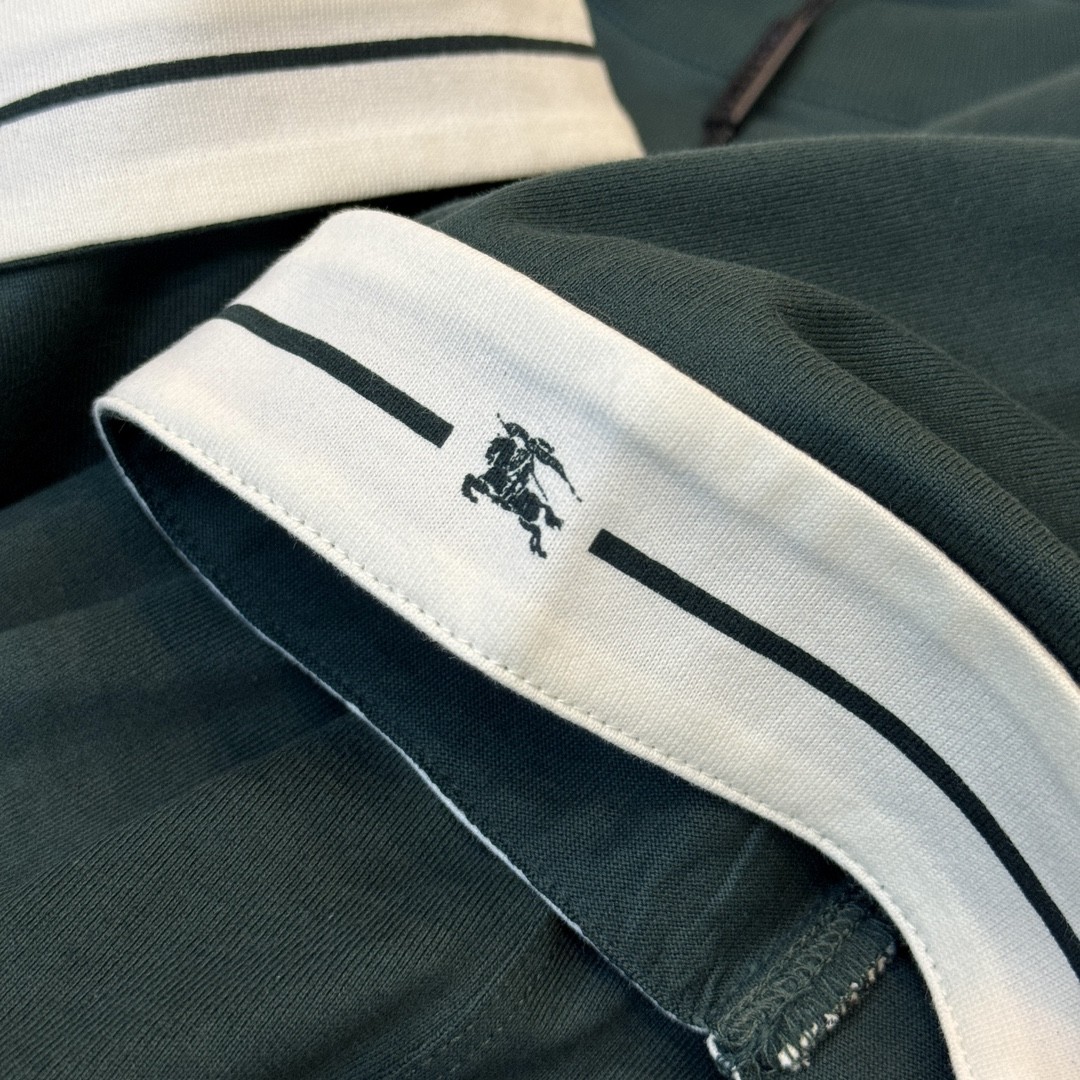 「#2009」Burberry 2024ss the latest white cloth cuffs stitching small war horse printed cotton t-shirt - Image 6