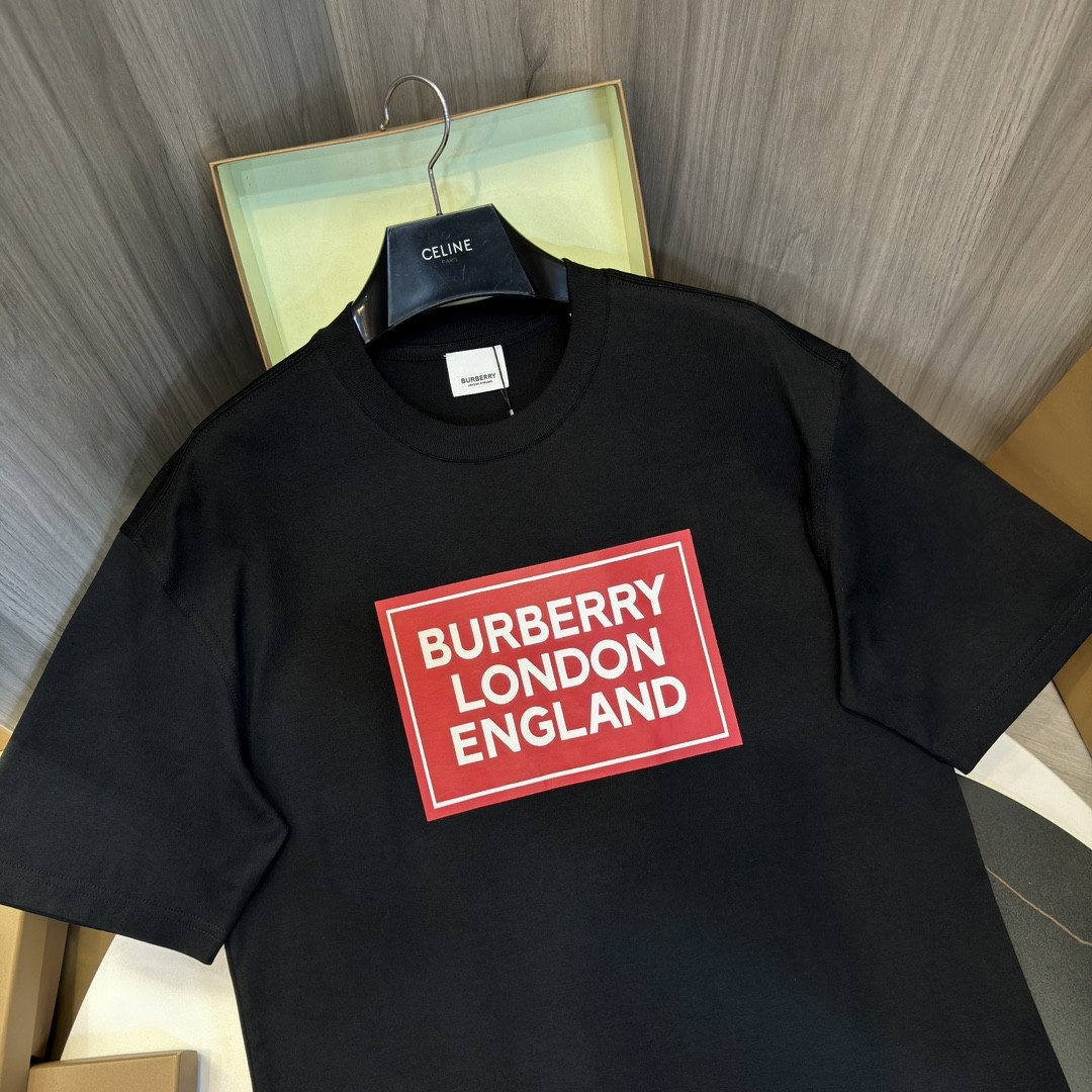 「#2011」Burberry 2024ss latest, logo printed cotton three-dimensional loose t-shirt - Image 2