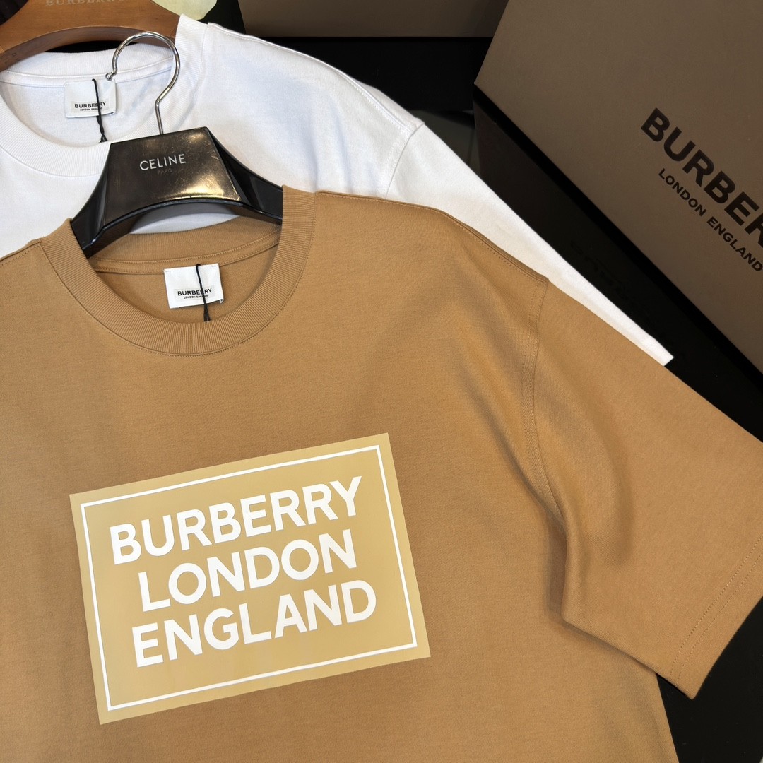 「#2012」Burberry 2024ss latest, logo printed cotton three-dimensional loose t-shirt - Image 3