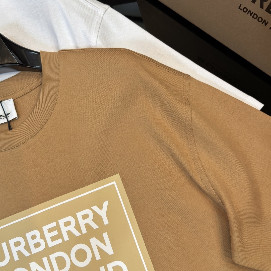 「#2012」Burberry 2024ss latest, logo printed cotton three-dimensional loose t-shirt - Image 5
