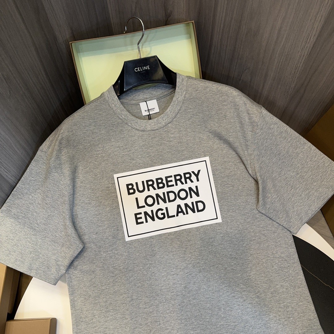 「#2014」Burberry 2024ss latest, logo printed cotton three-dimensional loose t-shirt - Image 2