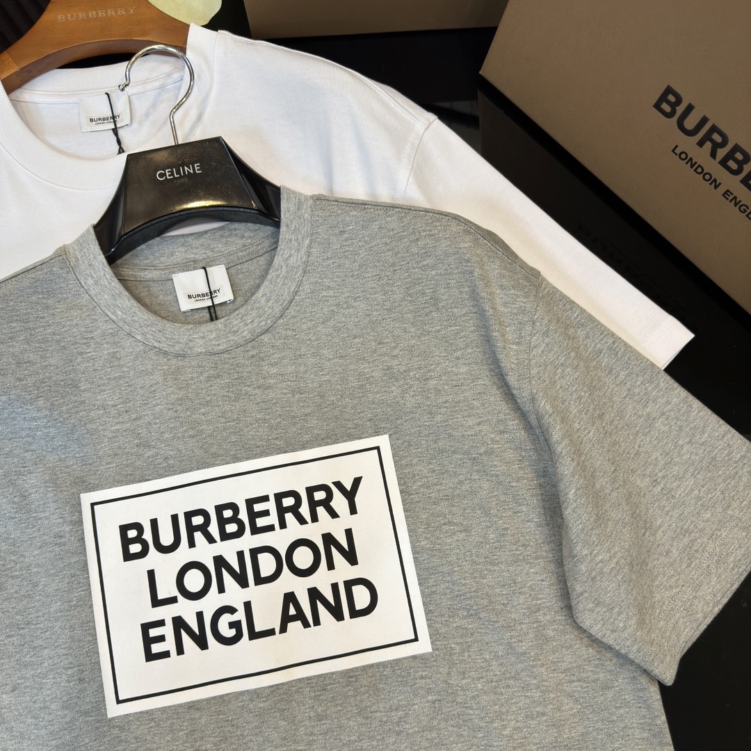 「#2014」Burberry 2024ss latest, logo printed cotton three-dimensional loose t-shirt - Image 3