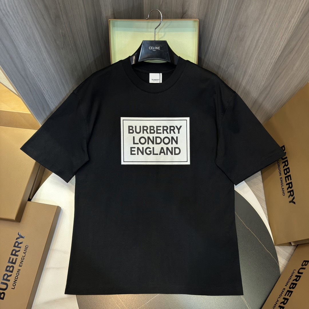 「#2015」Burberry 2024ss latest, logo printed cotton three-dimensional loose t-shirt