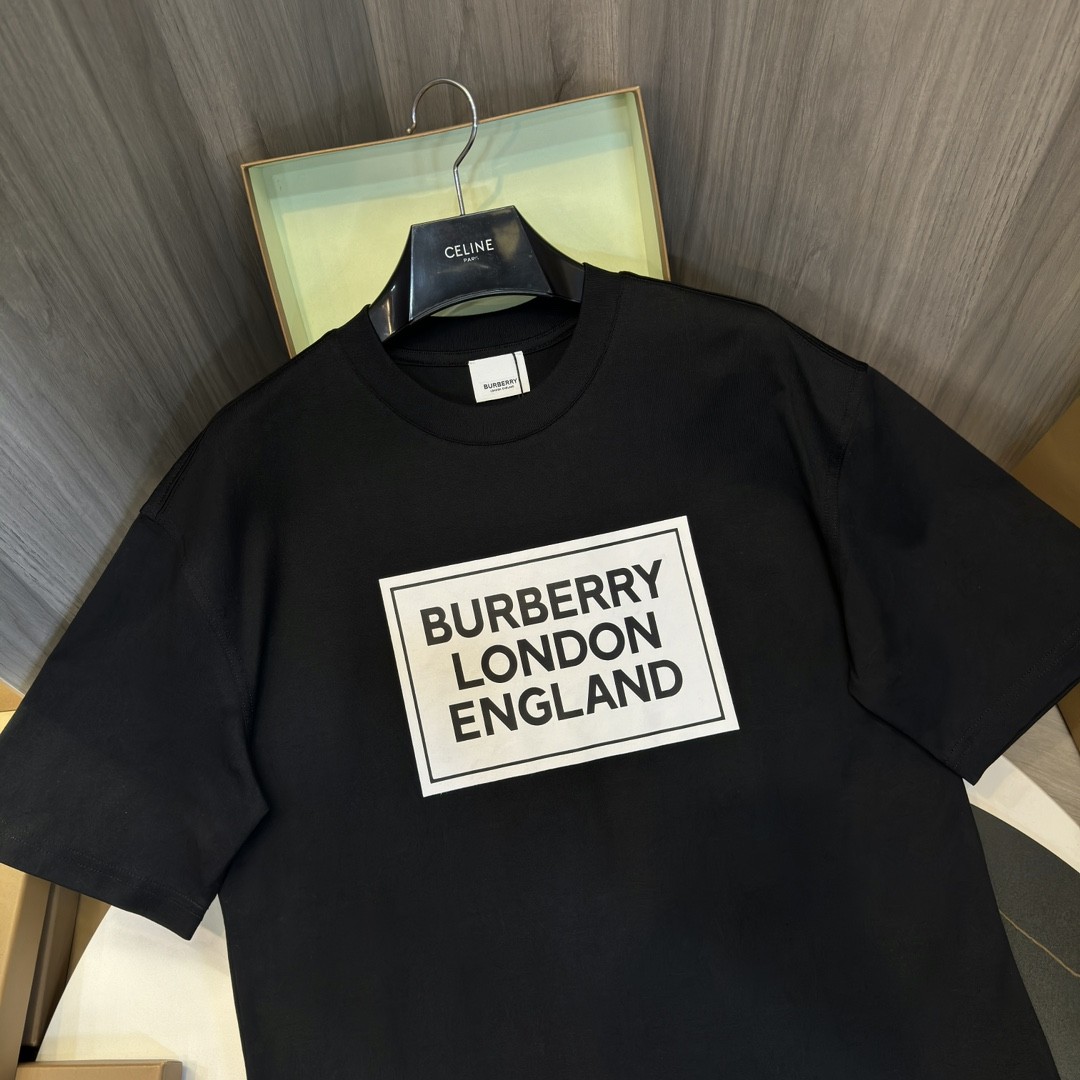 「#2015」Burberry 2024ss latest, logo printed cotton three-dimensional loose t-shirt - Image 2