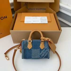 「#2208」Louis Vuitton The new SPEEDY 18bandouli ère tannin denim handbag  N40682  Size：18*12*10cm