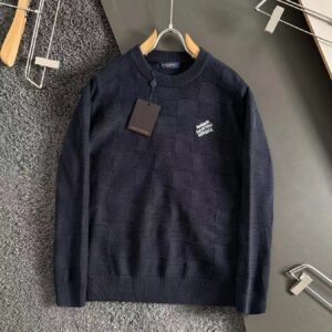 「#2233」Louis Vuitton Beaded Checkerboard Crew Neck Sweater