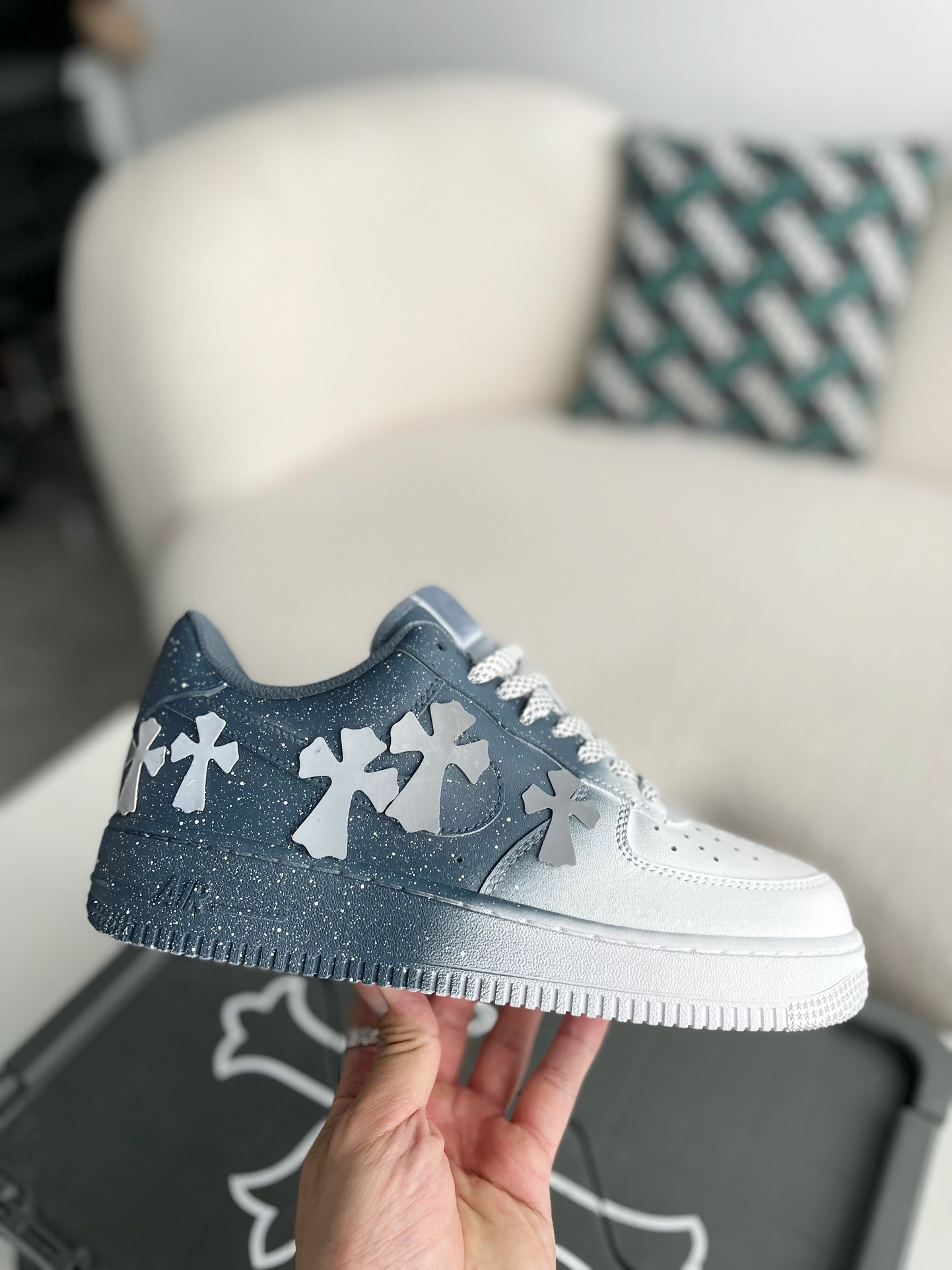「#2291」Chrome Hearts x Nike Air Force 1 sneakers - Image 6