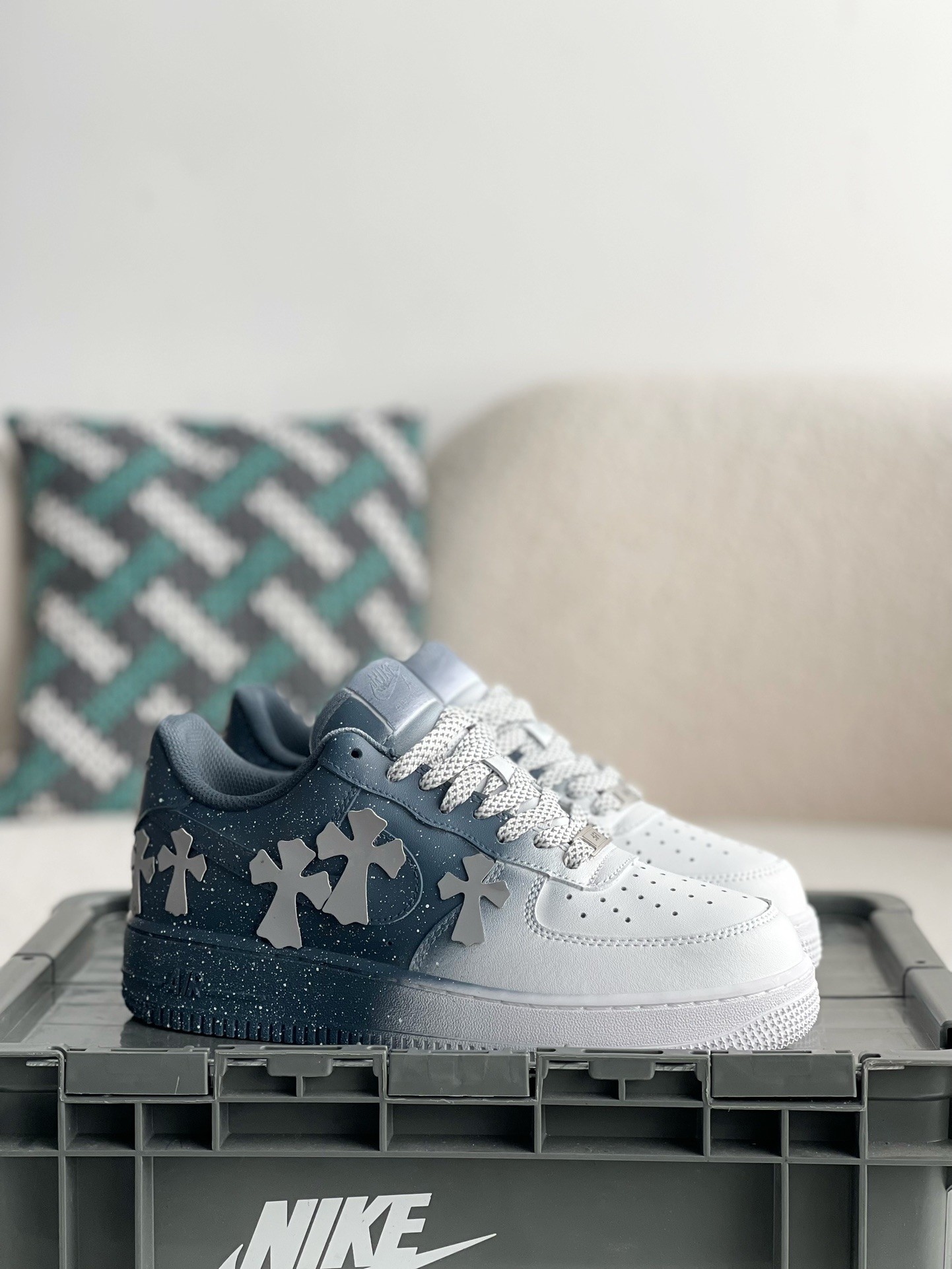 「#2291」Chrome Hearts x Nike Air Force 1 sneakers - Image 2