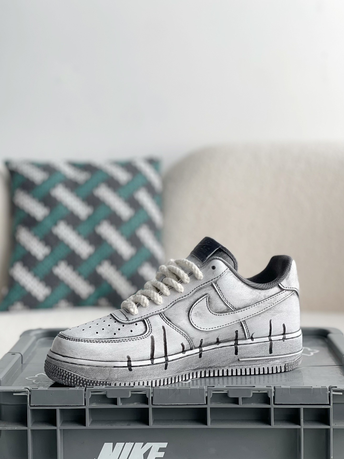 「#2294」Chrome Hearts x Nike Air Force 1 sneakers - Image 4