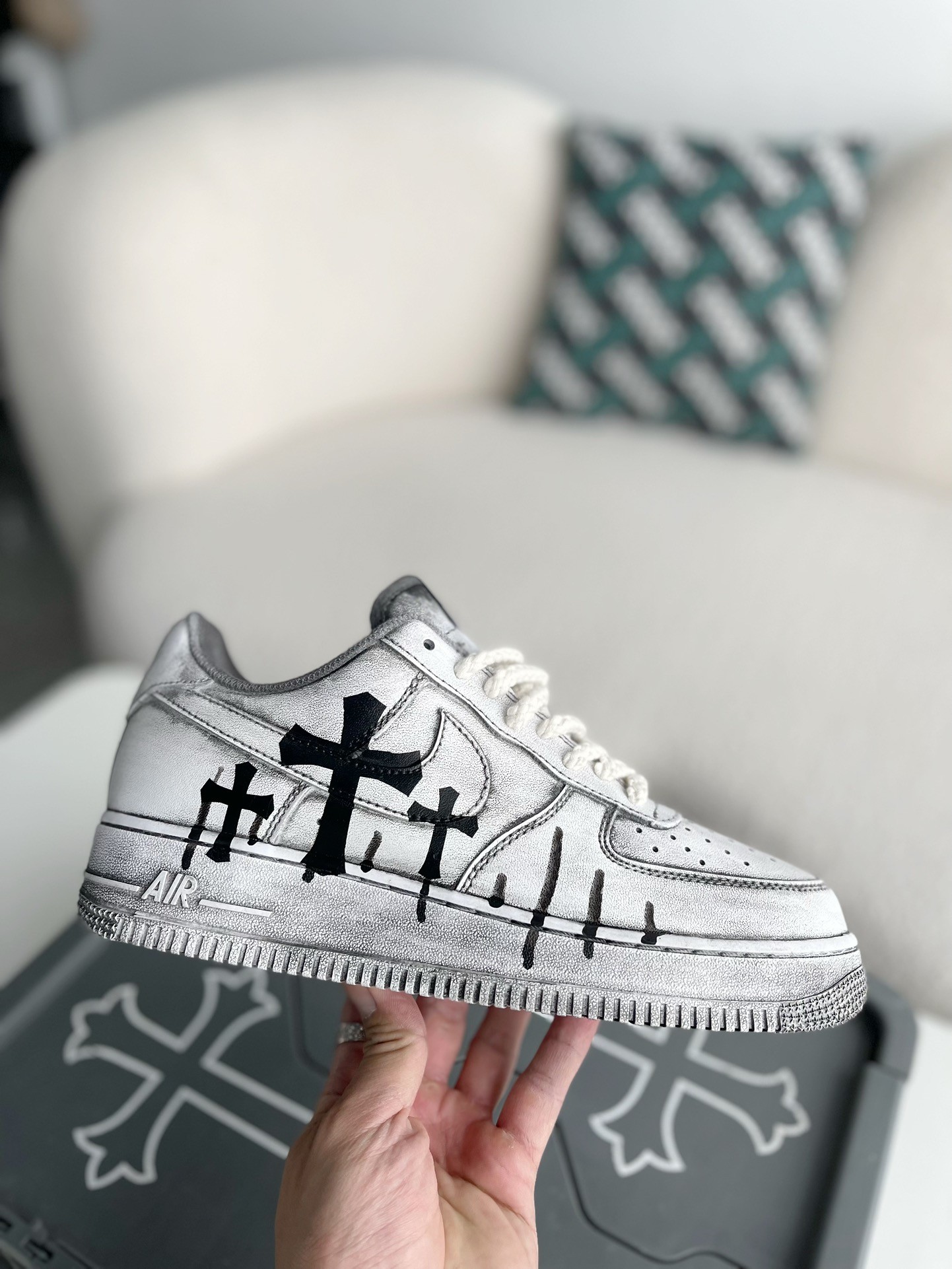 「#2294」Chrome Hearts x Nike Air Force 1 sneakers - Image 6