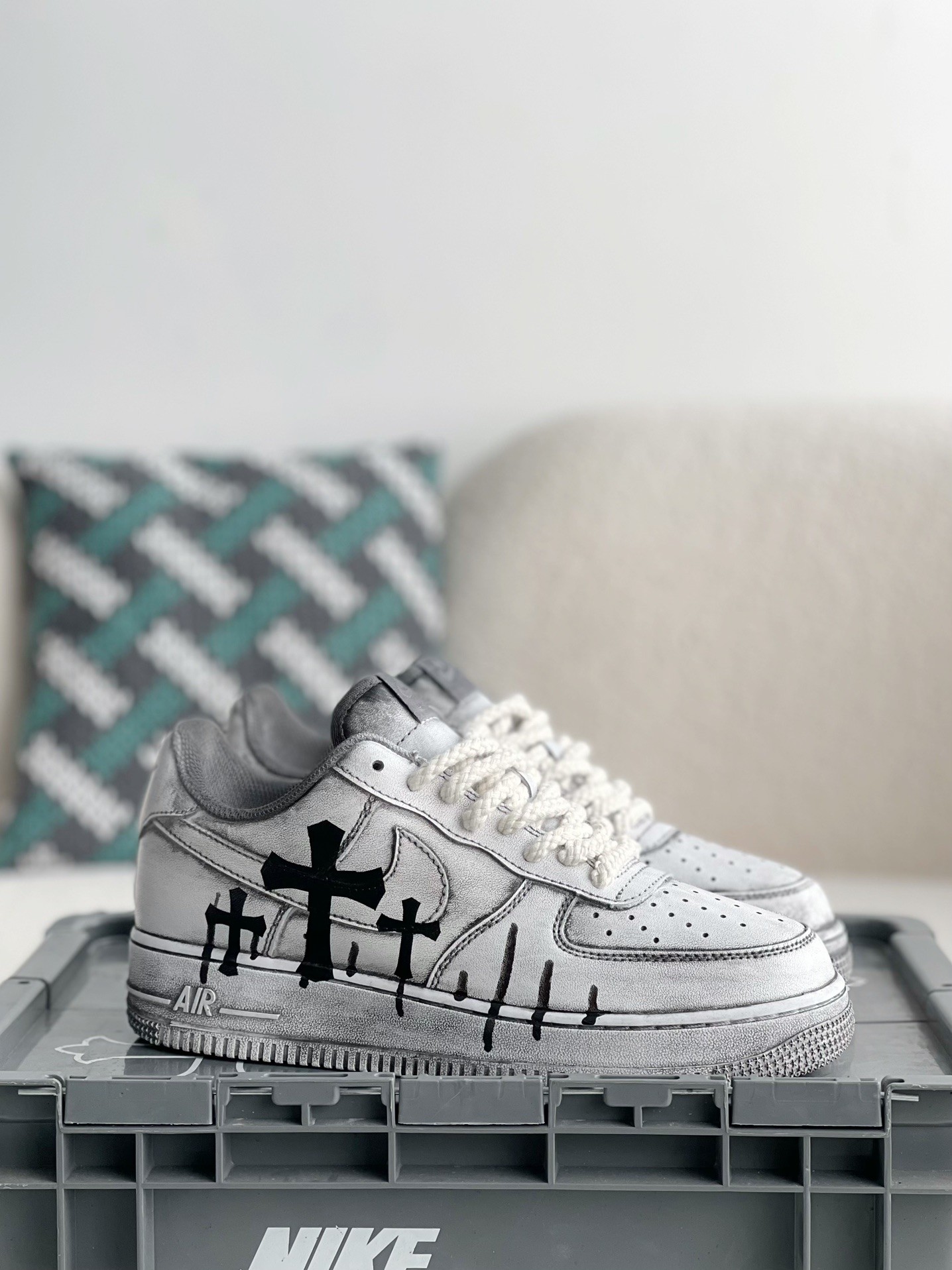 「#2294」Chrome Hearts x Nike Air Force 1 sneakers - Image 2