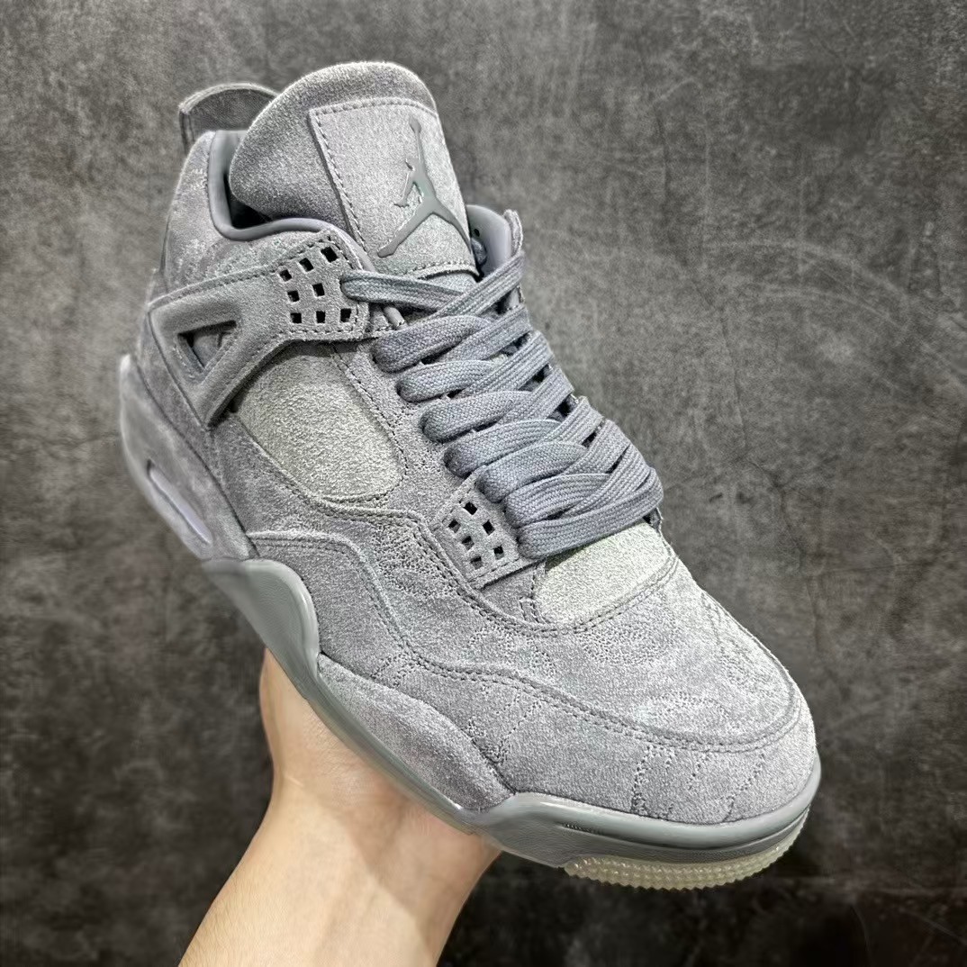 「#2332」Jordan Air Jordan 4 retro kaws suede lightweight wear-resistant non-slip mid-top - Image 3