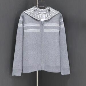 「#2346」Dior all-over jacquard reversible wool zip-up hoodie