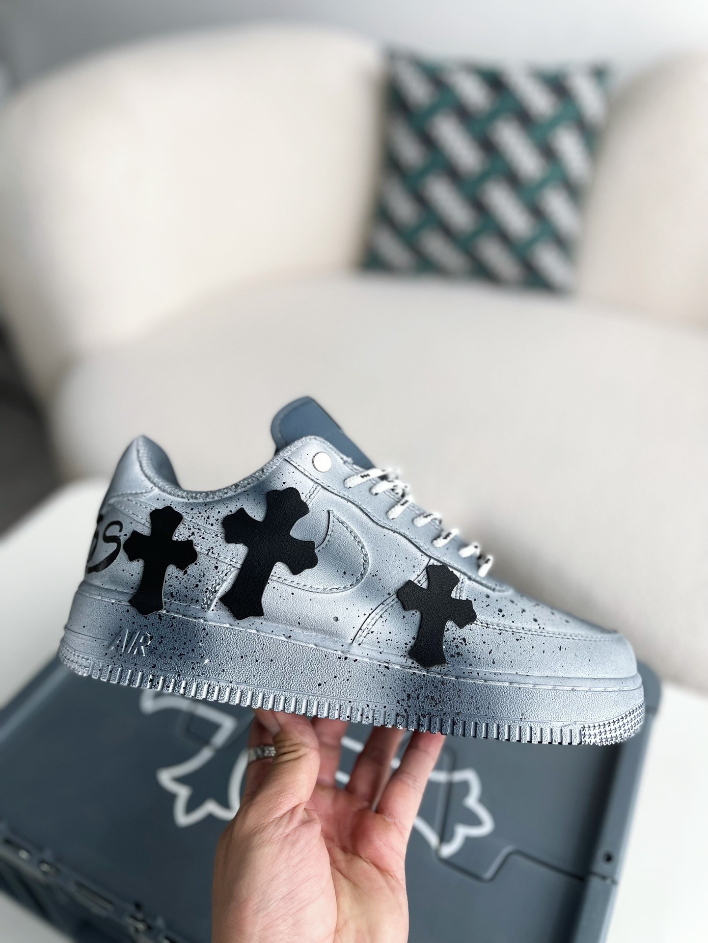 「#2289」Chrome Hearts x Nike Air Force 1 sneakers - Image 6