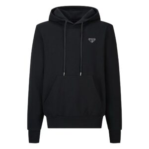 「#2445」PRADA leather label fleece hoodie