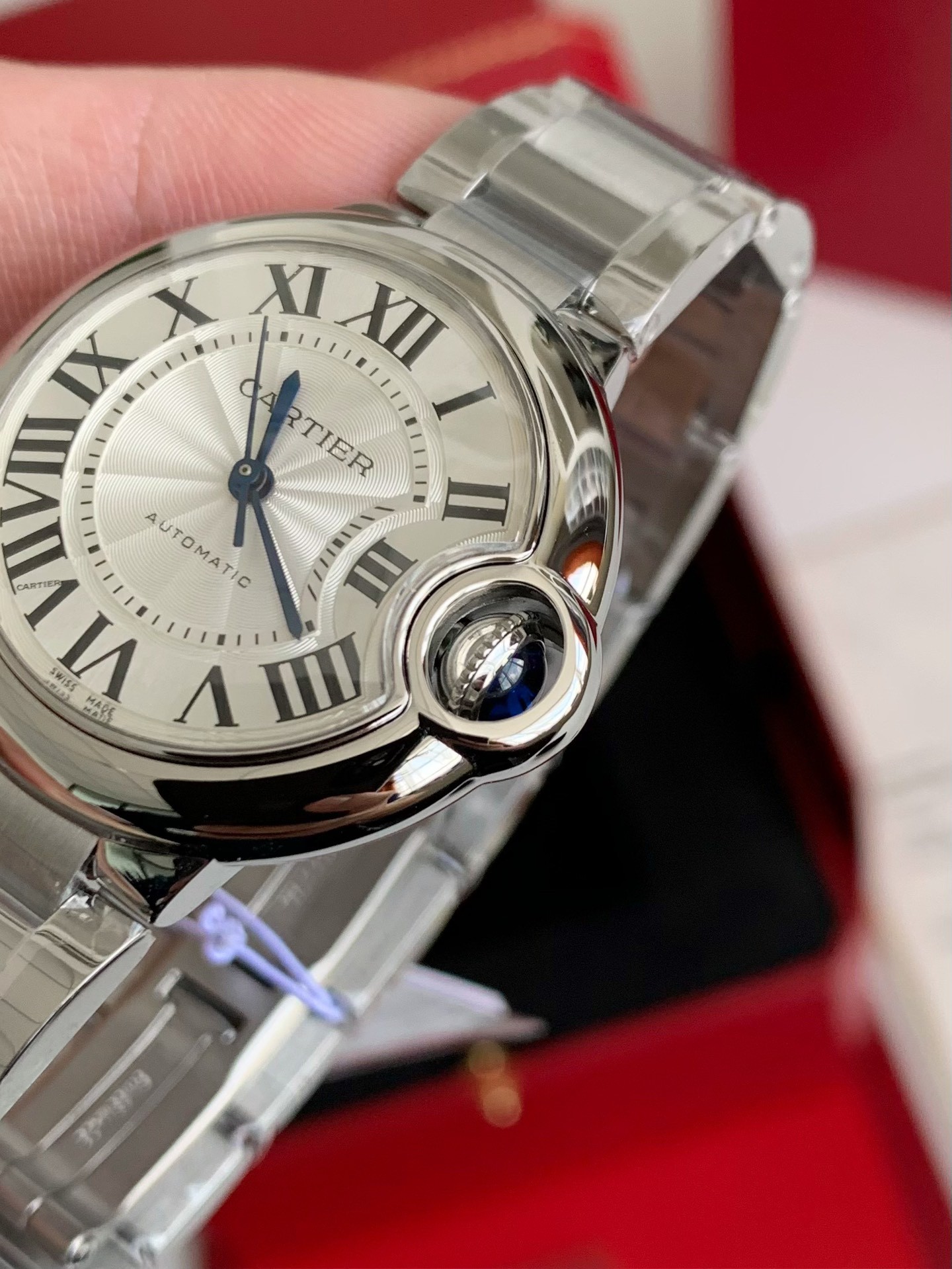 「#2450」Cartier Blue Balloon Log ladies wristwatch, dial 33mm - Image 4
