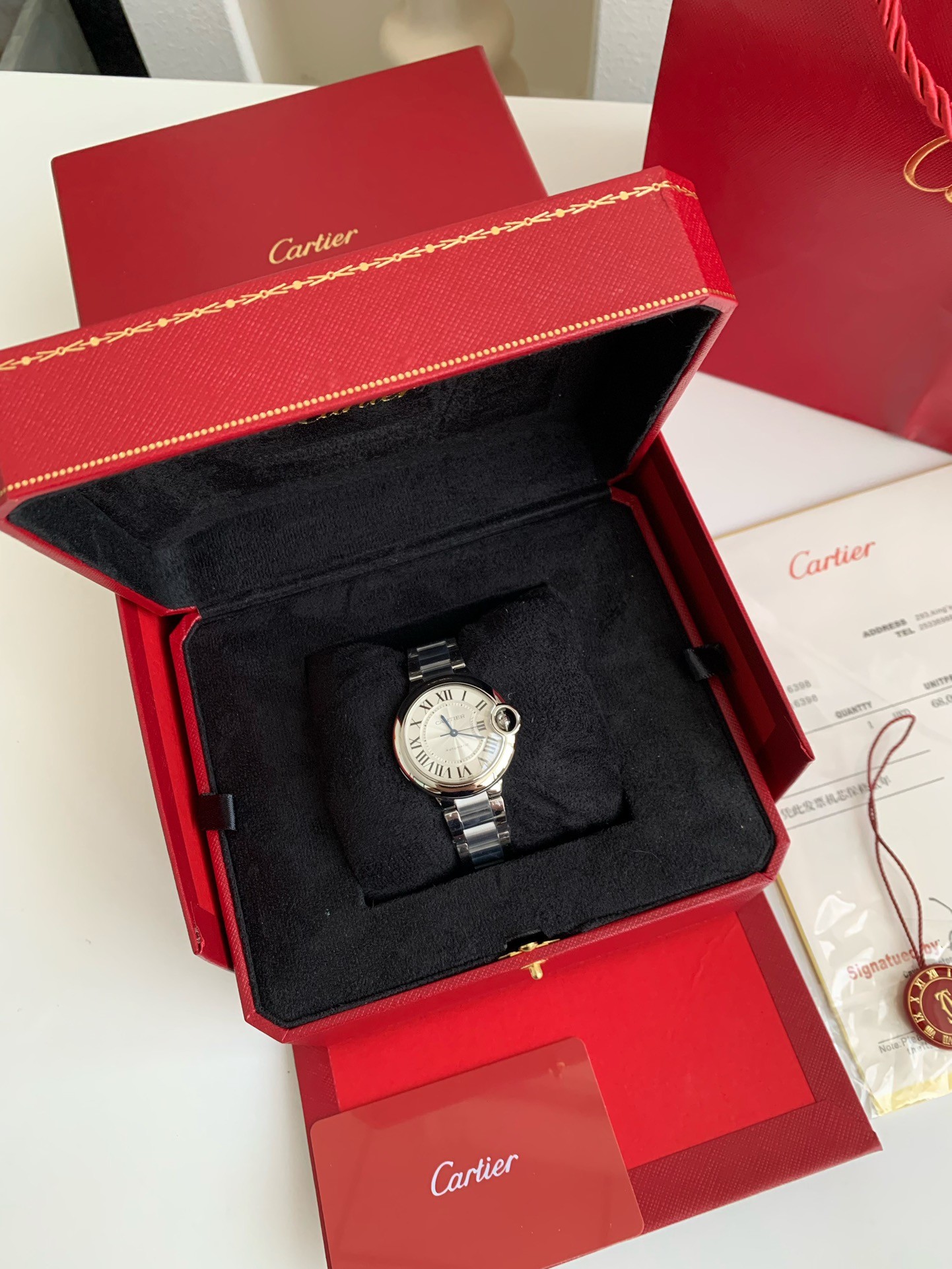 「#2450」Cartier Blue Balloon Log ladies wristwatch, dial 33mm - Image 9