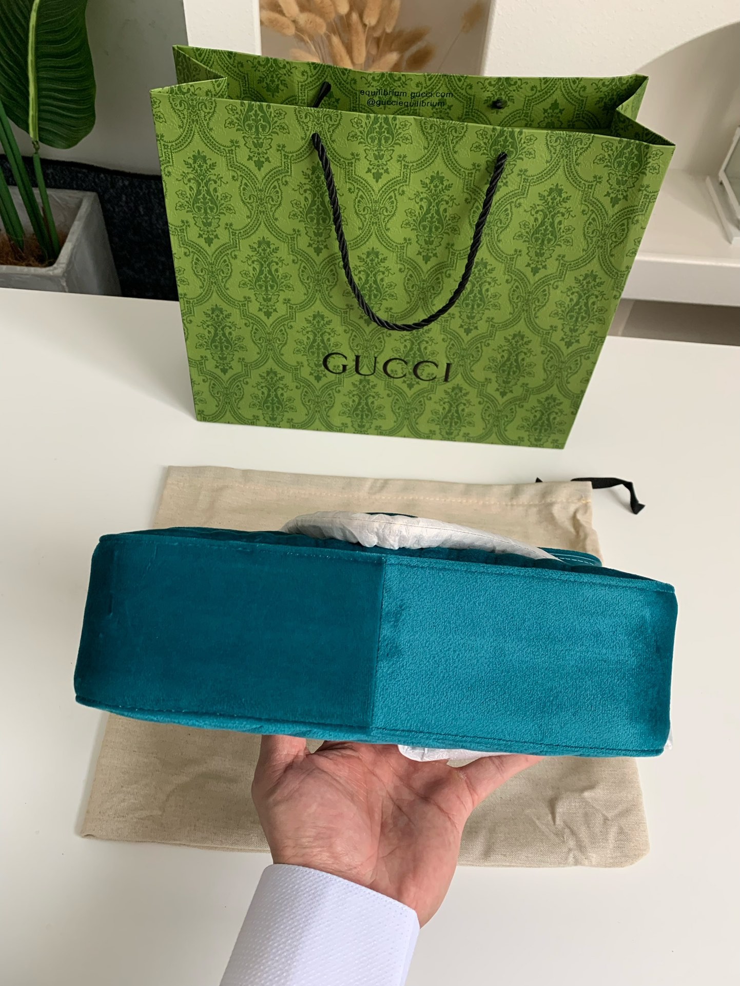 「#2452」Gucci Marmont Series of Cashmere cross-body bag Size:26*15*7cm - Image 8