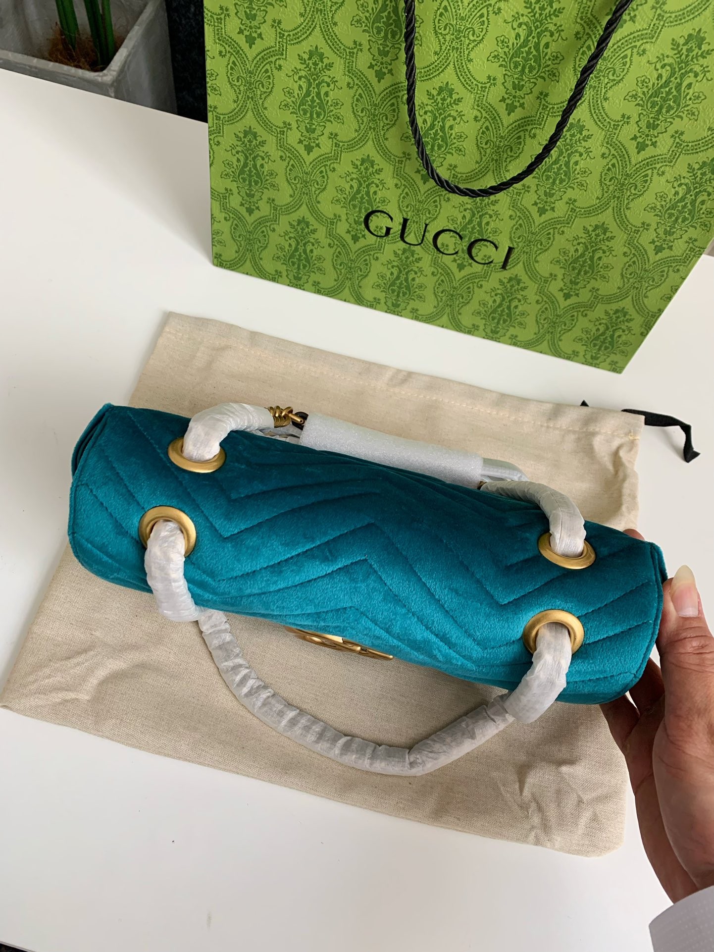 「#2452」Gucci Marmont Series of Cashmere cross-body bag Size:26*15*7cm - Image 5