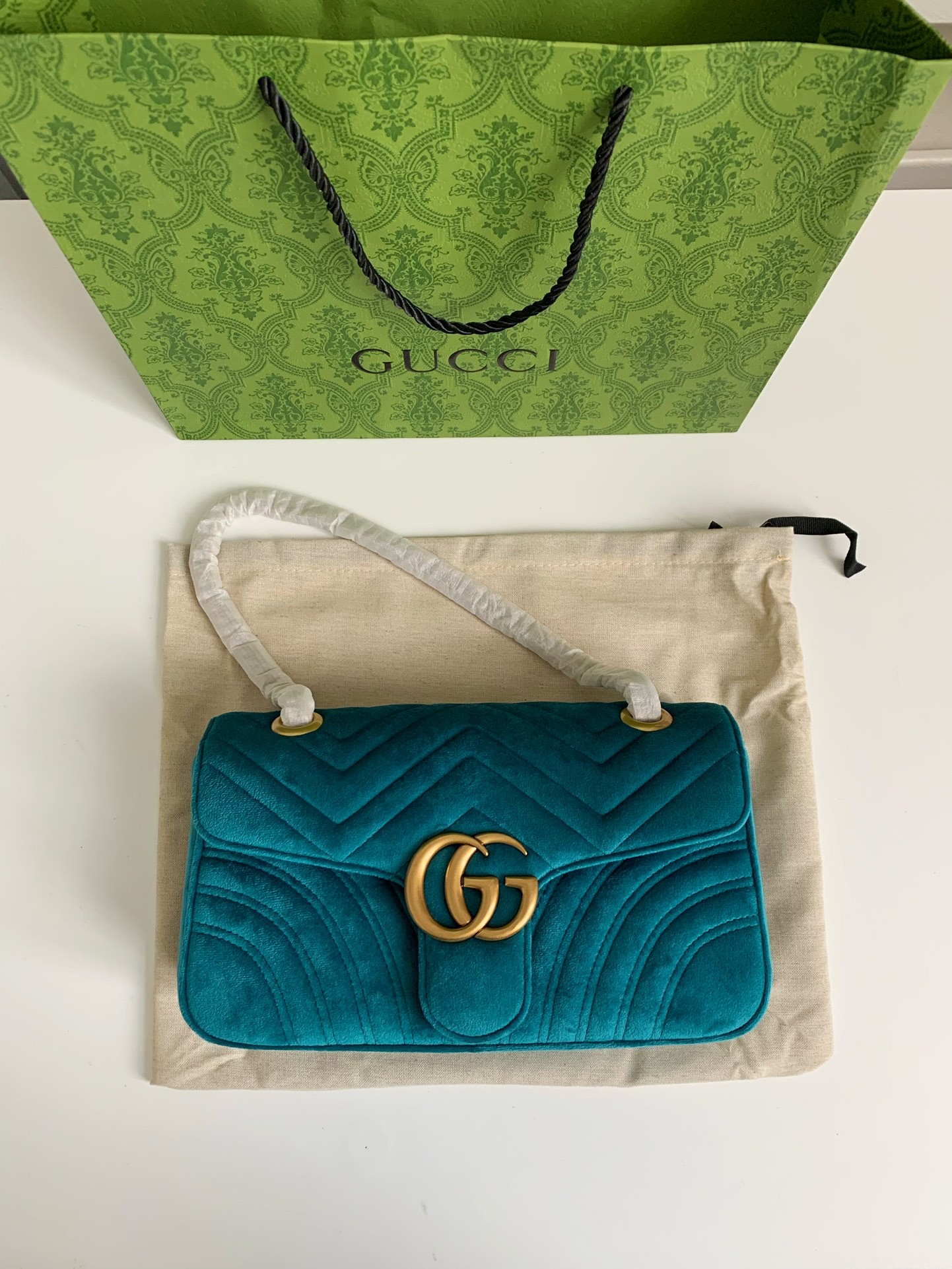 「#2452」Gucci Marmont Series of Cashmere cross-body bag Size:26*15*7cm